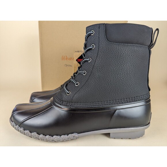 Weatherproof Vintage Adam II Duck Boots Mens 13 M Black Faux Leather Shoes NWB main image 10